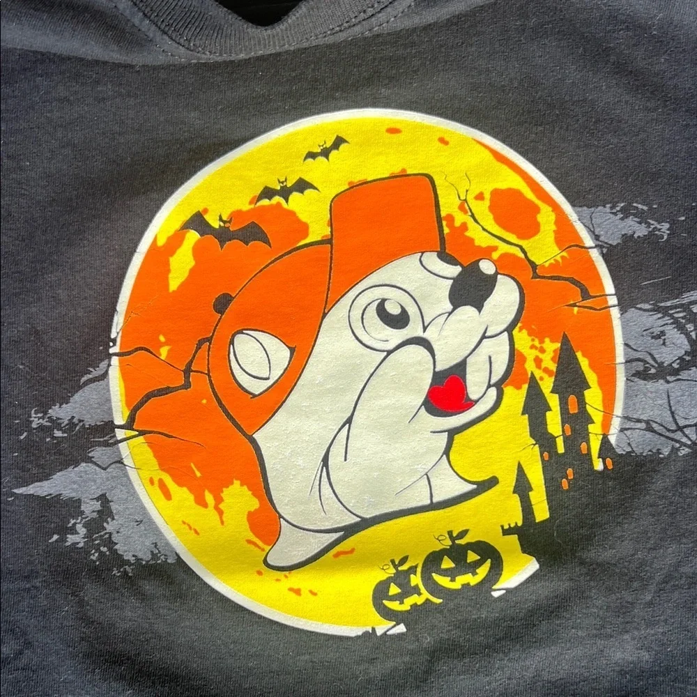 Buc-ee's  Kids Black Tee with Orange Graphic Youth Small